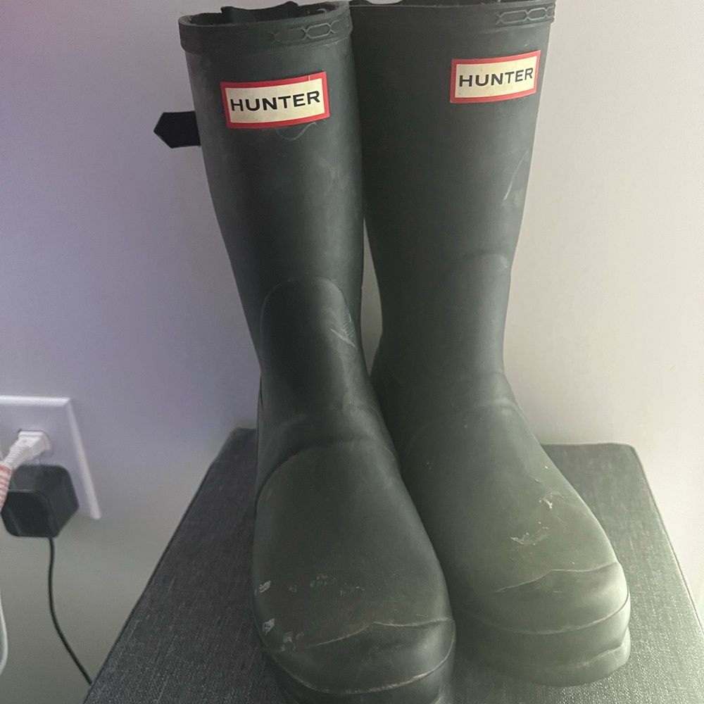 Dark blue hunter boots